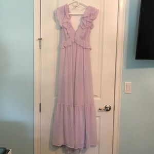 Francesca's Collections Lavender Maxi Dress with Ruffles